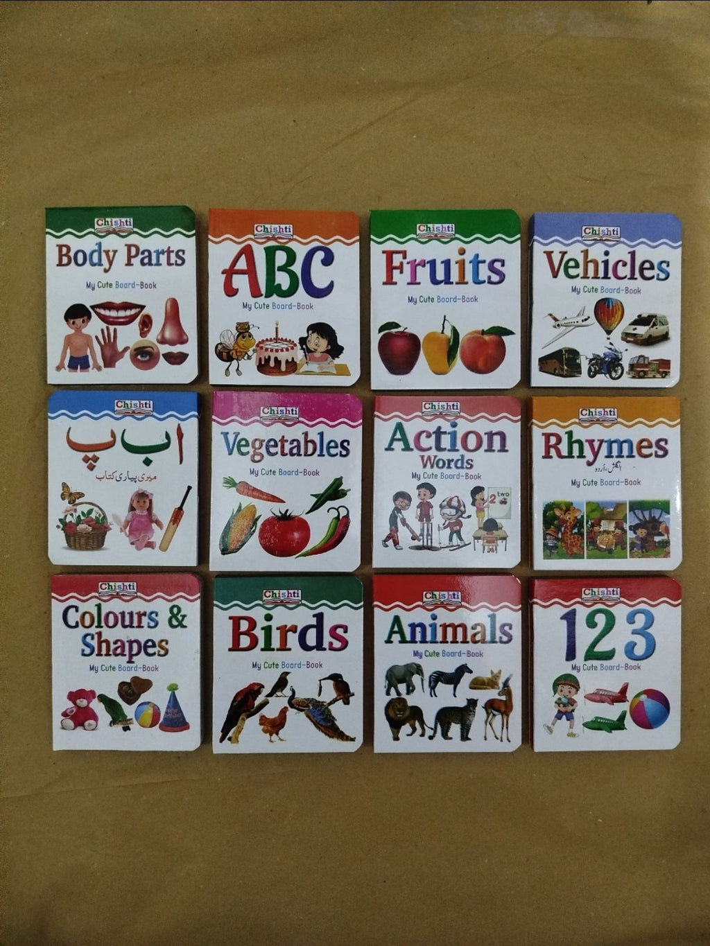 First Learning Library - 12 in 1 Mini Library Books Educational Board Books for Kids