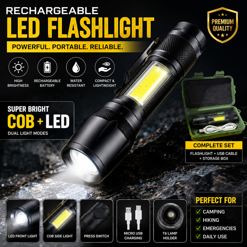 USB Rechargeable LED Flashlight