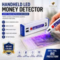 Handheld LED Money DetectorCurrency Detector Ultra Violet Torch | Fake Note Checker | Portable UV Counterfeit Detection Light