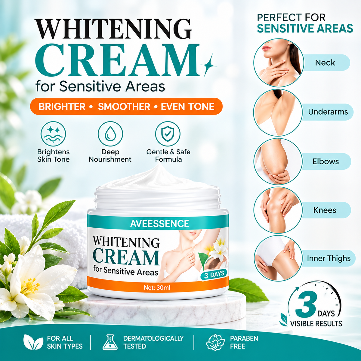 Whitening Cream for Sensitive Areas – Product