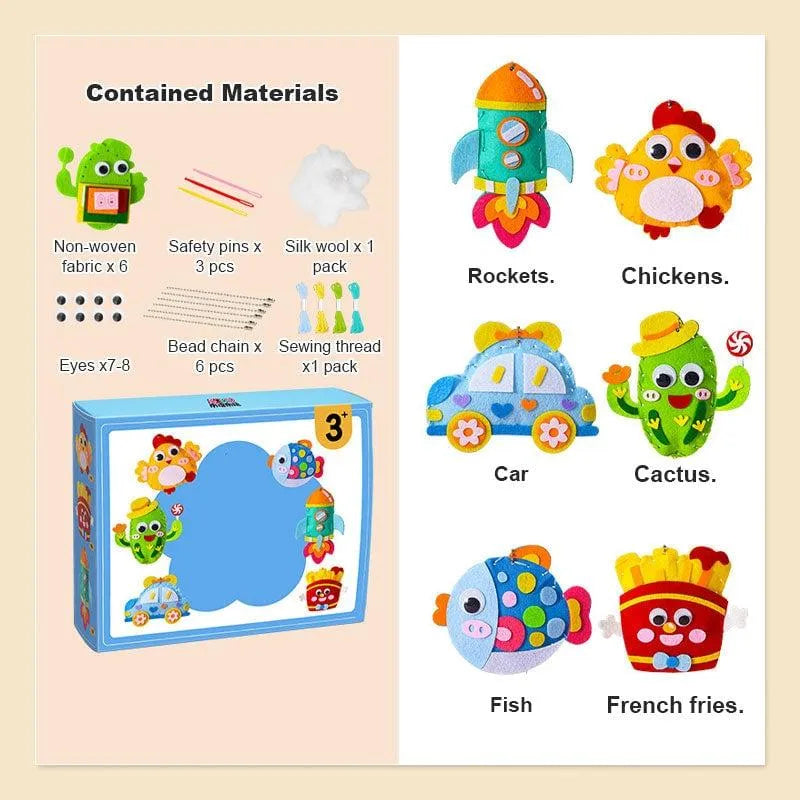 Pack of 6 DIY KIDS SEWING KIT - Turn creativity into cute creations 🧵