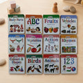 First Learning Library 12 in 1 mini educational board books displayed on a table